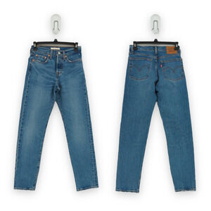 Levis Women 24 Wedgie Icon Fit Jeans These Dreams Blue High Rise Tapered NEW